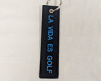 La Vida es Golf Keychain Blue