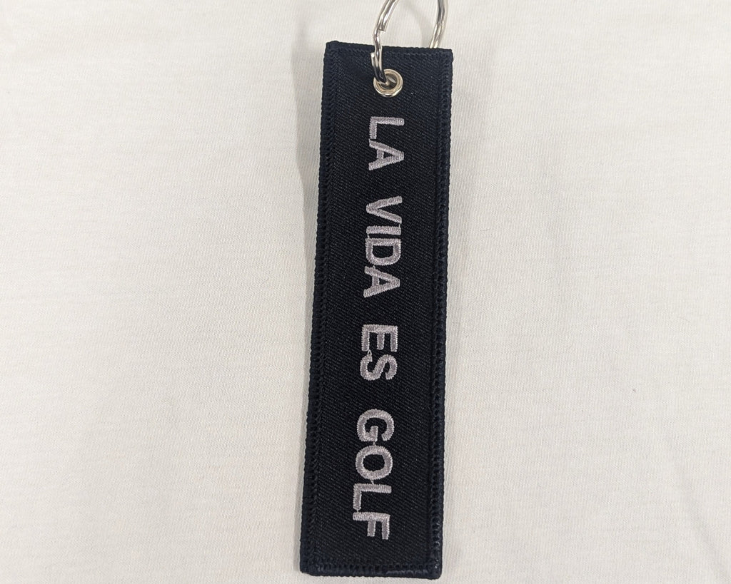 La Vida es Golf Keychain Gray