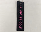 La Vida es Golf Keychain Pink