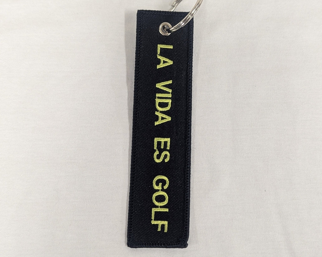 La Vida es Golf Keychain Electric Yellow