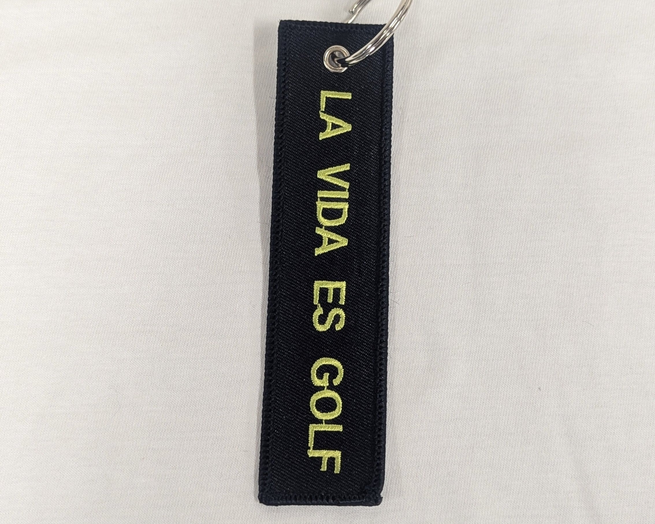 La Vida es Golf Keychain Electric Yellow